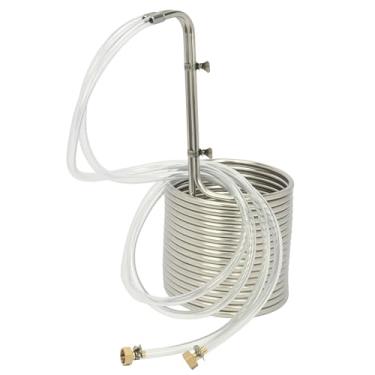 Imagem de Refrigerador de mosto de imersão de aço inoxidável 304 de 1,27 cm x 50 m - Bobina de resfriamento de cerveja caseira, bobina de tubulação de resfriamento rápido para cerveja, banho de gelo e