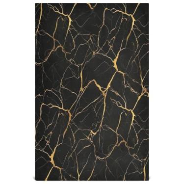 Imagem de Joisal Toalhas de prato verdes artísticas de mármore preto clássico para decoração de cozinha, toalhas de chá de mão, panos de limpeza fofos absorventes macios 45 x 71 cm, 6 pacotes