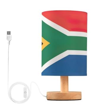 Imagem de Joisal Lâmpada de luz noturna com bandeira da África do Sul, luminária de mesa para dormitório, abajur de linho, lâmpadas de cozinha, bancada, decoração de quarto
