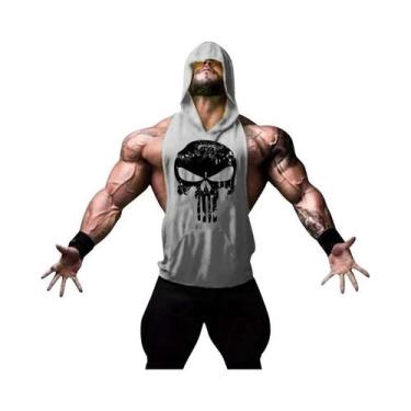 Imagem de Camiseta Regata Masculina De Algodão Com Estampa De Caveira, Sem Manga