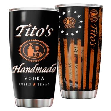 Imagem de fat mummy Copo inspirado em vodka – Caneca de viagem isolada de aço inoxidável com tampa, copo estilo barra preta presente para amantes de vodka, utensílios de bebida alcoólica para homens e mulheres