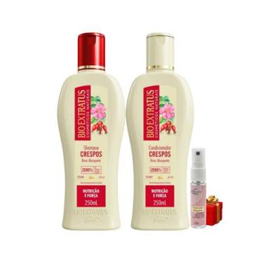 Imagem de Kit Crespos 1 Shampoo 1 Condicionador 250ml Bio Extratus + Presente Lo
