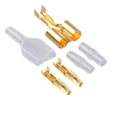 Imagem de ROUPWKWO 10/20/50 conjuntos de terminais de 3,5 mm conector de fio elétrico de carro macho e fêmea terminais de conector de fio duplo (conjunto de 50)