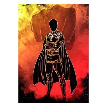 Imagem de Pôster de arte de parede com imagem One Punch Man Anime 30x45cm