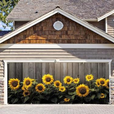 Imagem de 7 * 16FT Primavera Girassol Decoração de Porta de Garagem Faixa de Porta de Garagem Primavera para Festa Interior Exterior Grande Cenário de Quintal