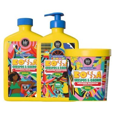Imagem de Kit Lola Bossa Crespos e Cachos: Shampoo 500ml, Máscara 450g e Gelatin