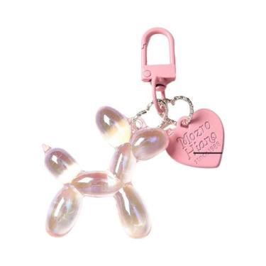 Imagem de Chaveiro De Cão Balão Multicolorido Em Resina Com Tag De Coração Para 
