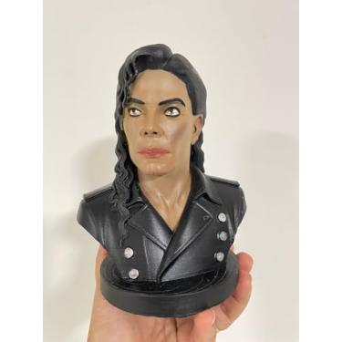 Imagem de Busto Colecionável de Michael, Escultura Decorativa com Jaqueta de Couro
