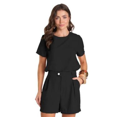 Imagem de Bermuda Feminina em Tecido Dianna Preto, P, Preto