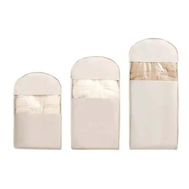 Imagem de Bolsa de roupas pendurada que economiza espaço com autocreser - Armazenamento de roupas à prova de poeira para casacos de inverno - Organizador e protetor de armário para vestidos, ternos e mais