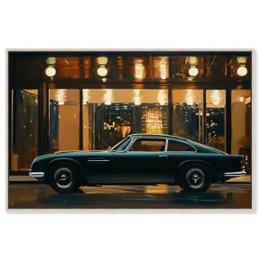 Imagem de Art Remedy Impressões de arte de carro em tela Rainy Night Drive II, moldura prateada, 76 cm x 50 cm