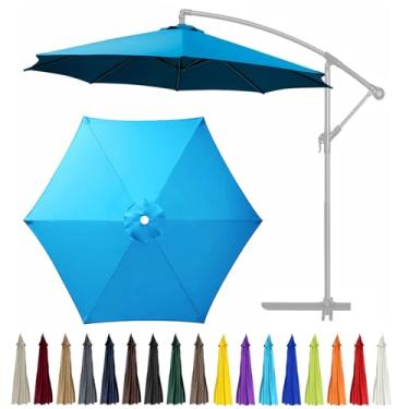 Imagem de GLDDFDG Dossel de substituição de guarda-chuva de pátio de 3,5 m com 6 nervuras (apenas dossel), proteção UV de substituição de dossel à prova d'água para uso ao ar livre mesa mercado quintal