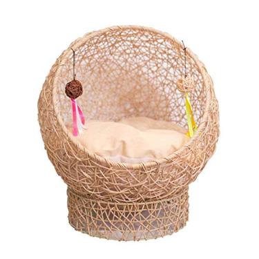 Imagem de U5GAAALPPQ9 Cat Clim Tree ratã areia para gatos rede para gatos árvore gato casa gato tábua de arranhar 56 x 46 x 56 cm