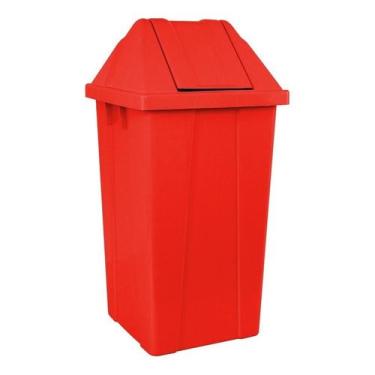 Imagem de Lixeira Com Tampa Vai E Vem - Capacidade De 25 Litros Vermelho - jsn