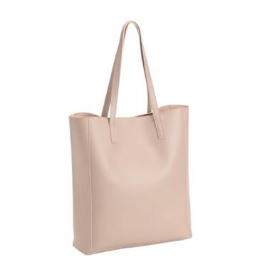 Imagem de Bolsa Tote Feminina Ombro Couro Vegano Premium Design Moderno Elegante (Branco)