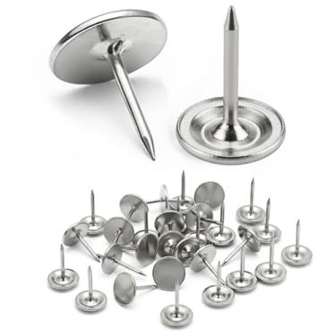 Imagem de 200 peças de tachas de polegar prateadas para parede e quadros de avisos - Pinos resistentes para quadro de cortiça, estofados, superfícies de madeira e mais - tachas duráveis para pendurar e