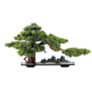 Imagem de Plantas falsas ornamentos zen simulação árvore bonsai entrada sala de estar pinheiro falso interior plantas verdes decoração paisagismo decorativo