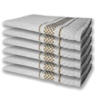 Imagem de 6 Panos De Prato Atoalhado Felpudo 370G/M² Premium Marrom