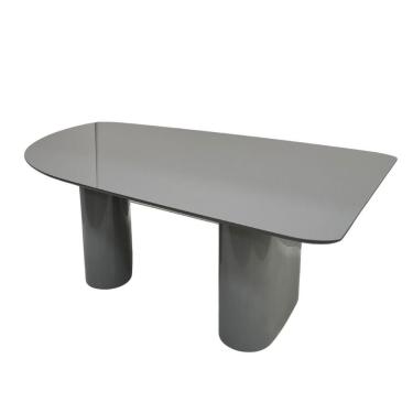 Imagem de Mesa De Jantar Orgânica Stella 160x90cm Base Cinza Tampo Cinza