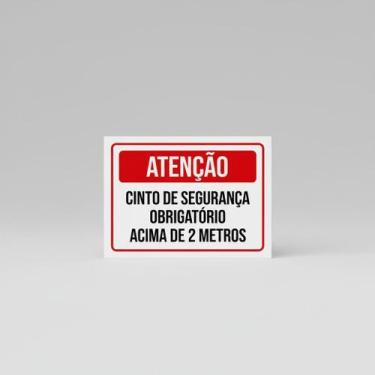Imagem de Placa Acm Cinto De Segurança Obrigatório 2 Metros 18X23 - Sinalizo