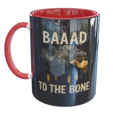 Imagem de Caneca Porcelana Ovelha Negra Bad to the Bone - Pense Canecas, Vermelh