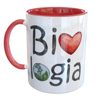 Imagem de Caneca Porcelana Biologia - Pense Canecas, Vermelho