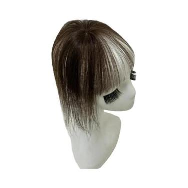 Imagem de Franja De Cabelo Humano Preto Natural 360 graus Clipes De Cobertura Pa