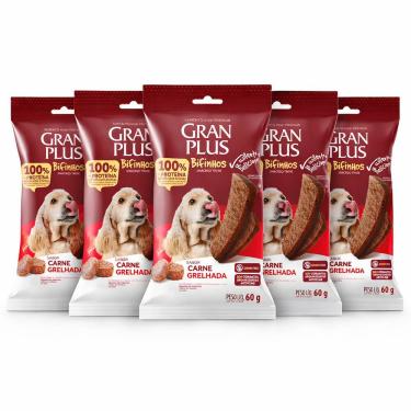 Imagem de Kit 5 Bifinhos Cães GranPlus Carne Grelhada 60g
