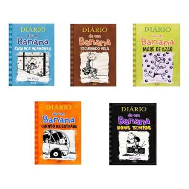 Imagem de Kit C/5 Livros Diário de Um Banana: 6,7,8,9 e 10 (Capa Mole) + Brinde 