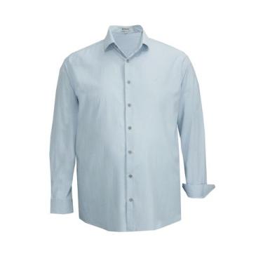 Imagem de Camisa Social Manga Longa Pluz Size Clássica Amil Linho 1935, Cinza, 8