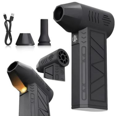 Imagem de Mini Compressor de Ar Elétrico Portátil com Lanterna LED Limpeza PC Em