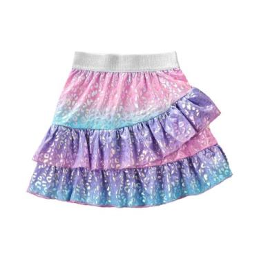 Imagem de Saia Colorida De Escamas De Peixe Arco-Íris Para Meninas, Festa De Ani