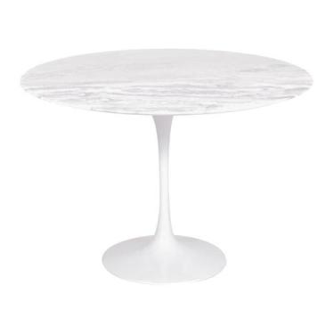 Imagem de Mesa Saarinen Redonda Espírito Santo 100cm - Base Branca - MGSAARINEN