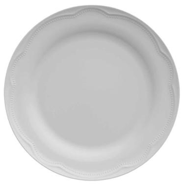 Imagem de Conjunto 12 Pratos Rasos de Sobremesa 20cm para Doces Porcelana Branco