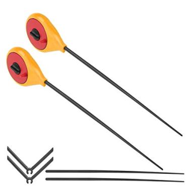 Imagem de Vara de pesca no gelo, Kit de vara de pesca ABS com 2 conjuntos, Mini vara de pesca no gelo para entusiastas de pesca Reservatório/lagoa de pesca de inverno(amarelo)