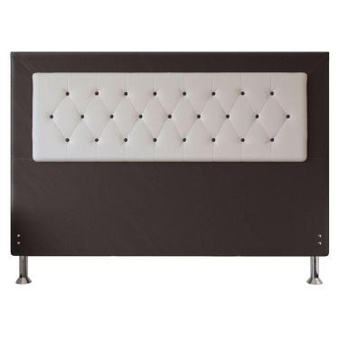 Imagem de Cabeceira King 1,95m Havana Suede Marrom Branco