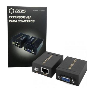 Imagem de Extensor Vga 60 Metros Via 1 Cabo De Rede Cat6/Cat5E