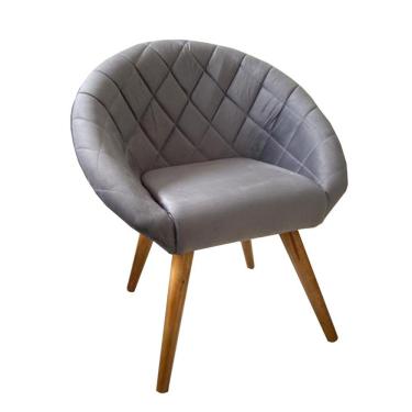 Imagem de Poltrona Decorativa Sala Cadeira Oferta Emilia Pés Palito Suede