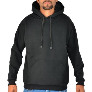 Imagem de Moletom Com Capuz Canguru Flanelado Liso Com Punho De Frio