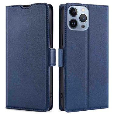 Imagem de BANLEI2U Capa de telefone carteira Folio capa para Sony Xperia XZS, capa fina de couro PU premium para Xperia XZS, resistência a choques, azul