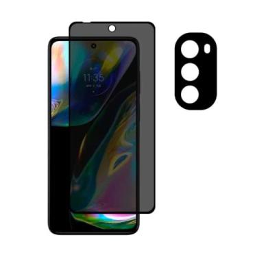 Imagem de Película Premium Privacidade + Película de Proteção da Lente da Câmera Compatível Com Motorola Moto G82 - (Hard Glass Store)