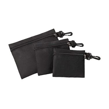 Imagem de 3 peças de bolsa de lona com zíper para ferramentas, pequena bolsa de ferramentas multiuso organizador de armazenamento com gancho para pendurar para manutenção de carro, carpintaria, técnicos (12,7 cm x 15,2 cm + 15,2 cm x 16,5 cm + 22,8 cm x 17,8 cm)