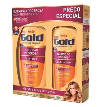 Imagem de Kit Shampoo 300ml + Condicionador 200ml Niely Gold Nutrição Poderosa