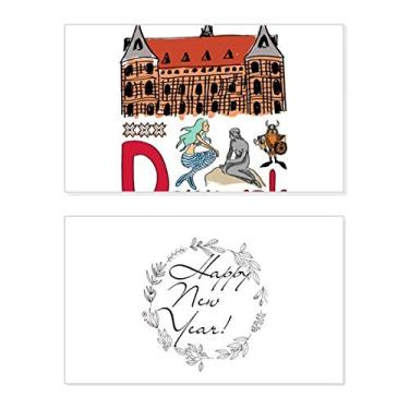 Imagem de Demark National Symbol Landmark Pattern New Year Festival Greeting Card Bless Message Present