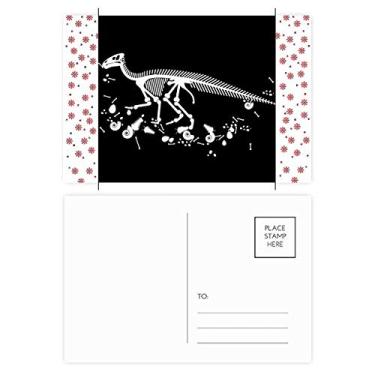 Imagem de Dinosaur Bone Bones Black Christmas Christmas Flower Celebration Cartão postal Blessing Mailing Card