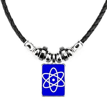 Imagem de DIYthinker Pacote Colar Blue Square Aviso Mark Jewelry Torque Leather Rope Pendant