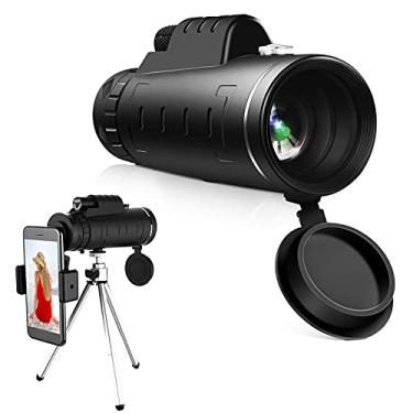 Imagem de Telescópio monocular 12X50 HD Telescópios para adultos com suporte para celular e tripé, monóculos à prova d'água à prova de água escopo para observação de pássaros selvagens, caminhadas, caminhadas, acampamento, passeios turísticos