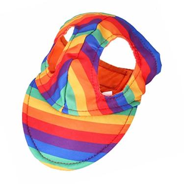 Imagem de Boné de beisebol para filhotes de cachorro com proteção solar macia de poliéster para animais de estimação chapéu de beisebol para jardim (colorido)