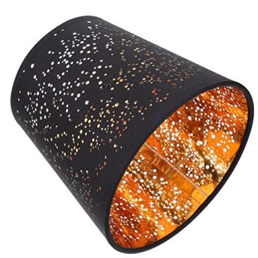 Imagem de Beaupretty Lustre abajur de tecido vazado com clipe para abajur lâmpada de pano barril capa de lâmpada pequena de substituição para abajur de mesa, abajur de chão, preto