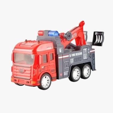 Imagem de Power Toys TECH - Miniatura Caminhao Bombeiro Reboque ou Cavalaria- Carrinho de Ferro com Portas que Abrem e Pneus de Borracha